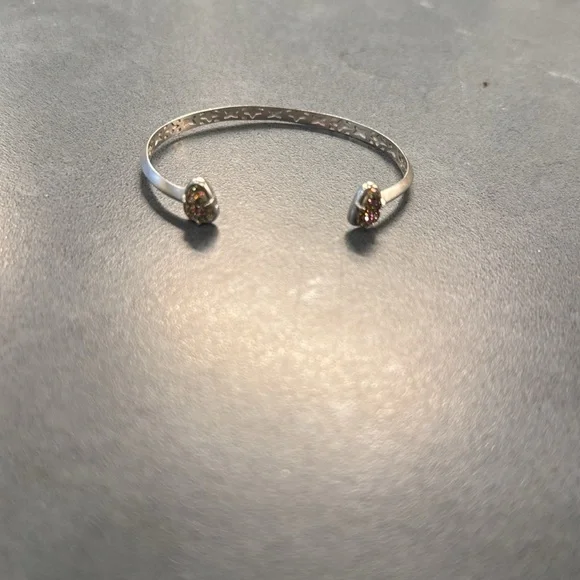 Kendra Scott Rainbow Drusy Matte Silver Cuff Bracelet - Picture 2 of 4